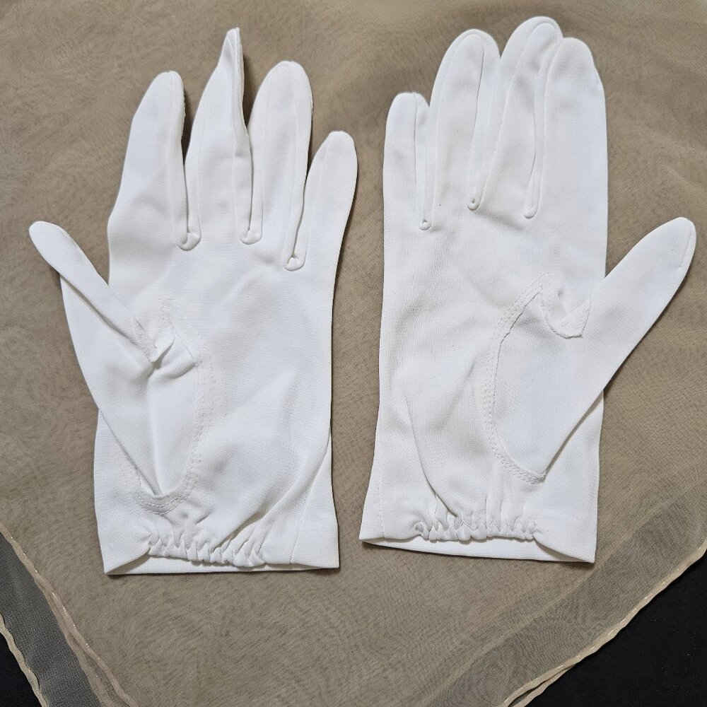 Kayser short (wrist-length) nylon gloves with elastic gathered wrist for summer